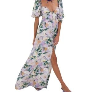 hibiscus tiered maxi dress Pomander Place Hibiscus Red Cotton Mabel Maxi Dress Hibiscus Red / M